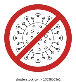 Stop virus icon. Coronavirus. Covid-19. Quarantine illustration
