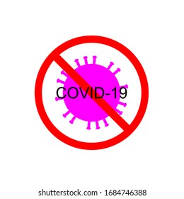 Stoppvirus-Symbol einzeln auf weißem Hintergrund