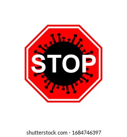 stop virus icon isolated on white background