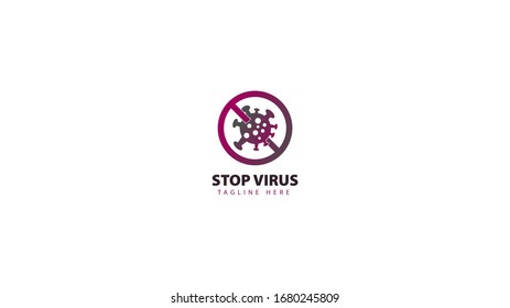 stop virus logo design (corona). vector