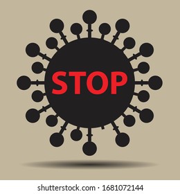  Detener el virus. Buen vector gráfico para medios sociales, campañas, sitios web, etc.