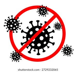 Detener virus o Vector de signo de protección antivirus
