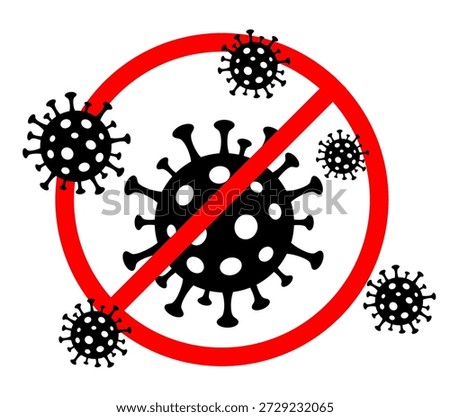 Stop Virus Or Virus Protection Sign Vector