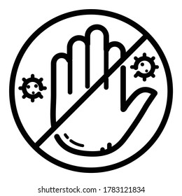 Stop Virus Sign Flat Icon Isolated On White Background