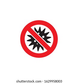 Stop virus sign isolated on white background. Vector illustration
