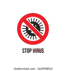 Stop virus sign isolated on white background. Vector illustration