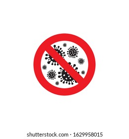 Stop virus sign isolated on white background. Vector illustration