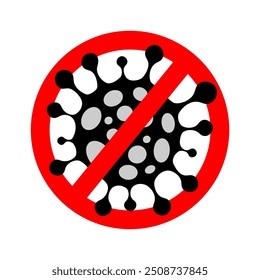 Stoppviruszeichen einzeln auf weißem Hintergrund. Kein Viren-Symbol.
