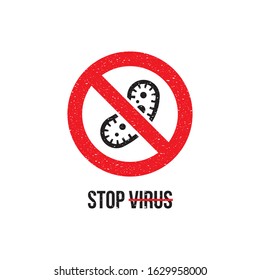 Stop virus sign. No bacteria symbol  isolated on white background. Vector illustration