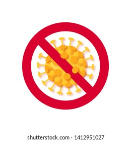 Stop virus sign. Protection from diseases and infections concept. Vector illustration on white background