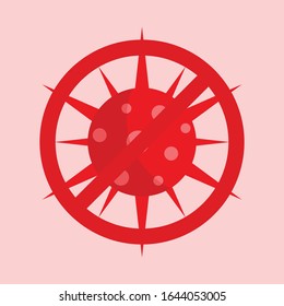 Stop virus sign protection vector illustration, art vector, virus icon logo design 