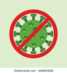 Stop virus sign protection vector illustration, art vector, virus icon logo design 