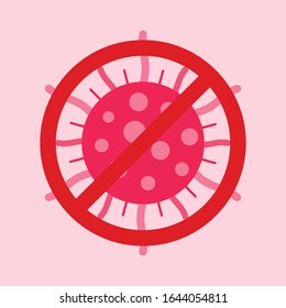 Stop virus sign protection vector illustration, art vector, virus icon logo design 