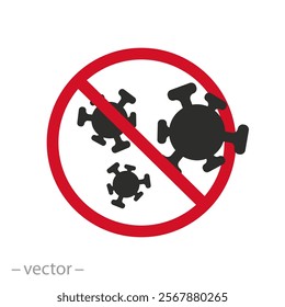 stop virus simple icon, antibacterial property, protection against bacteria, flat symbol - vector illustration eps10