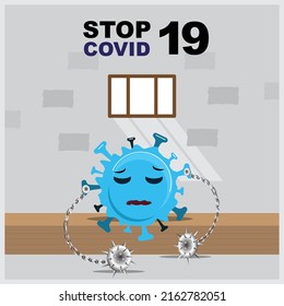 Stop virus vector art illustration design