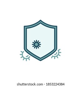 Stop Virus vector colored icon - antibacterial protection concept creative sign or logo element