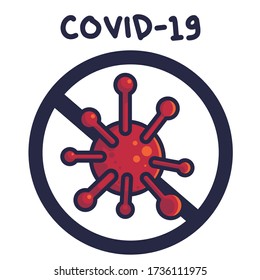 Stop virus vector illustration. Corona virus.  Flat cartoon style