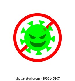 Stop Virus Vector Illustration Design, Crossed Bacteria