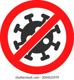 Stop virus vector illustration. Flat illustration iconic design of stop virus, isolated on a white background.