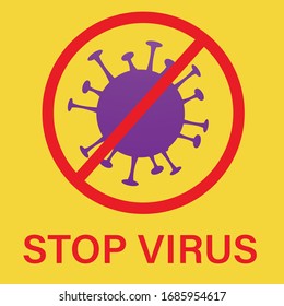 Stop Virus Vector Illustration, Stop Virus Spread, Pandemi  Coronavirus or ncov 19, Support Health Care Workers By Stay At Home and Againts Virus