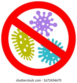 Stop virus vector sign isolated on white background