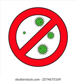 Stop viruses, protection from diseases, prevention, hygiene, fight against infection.
