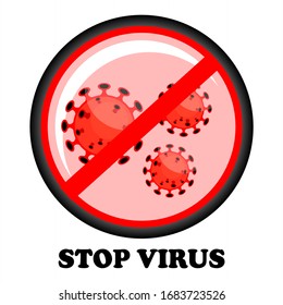 Detener los virus Signos Vector, Corona, bacterias, infecciones, hongos e infecciones. Protector Antivirus. Ilustración vectorial en estilo vector. virus y bacterias de color rojo oscuro. 