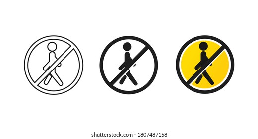 stop walking icon vector sign isolated on white background illustration for graphic and web design. eps 10