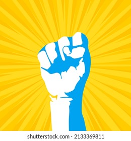 Cartel de fin de guerra. Protesta internacional. Bandera ucraniana. Detengan la guerra en Ucrania. Salven a Ucrania, Detengan la guerra. EPS vectorial 10