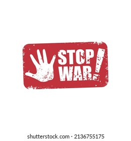  stop war, banner text stamp illustration