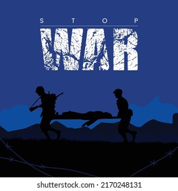 Stop War Banner Vector. War Background. Army Man. Solder Background