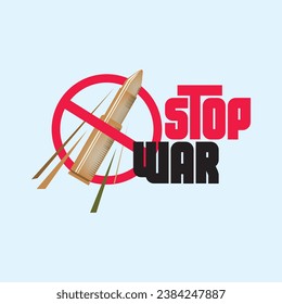 Stop war with bullet illustration
