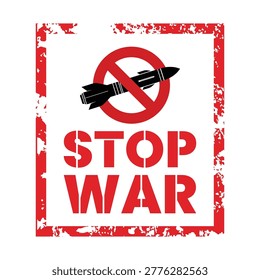 Stop war campaign lllustration, peace campaign design, no war protest with board 