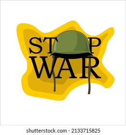 stop war campign consist of font and army helmet, suitable for campign againts wa