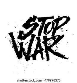 Stop War. Cola Pen Calligraphy Font