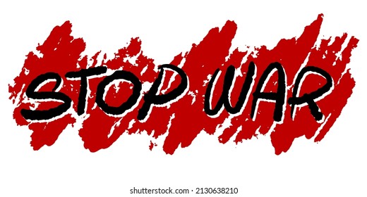 Stop war concept isolated on white background. Vector illustration for sticker, poster, postcard, flyer, banner or shirt design.