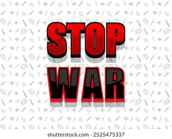 Stopp War Coole Briefe Krieg Symbole Muster Illustration Vektor