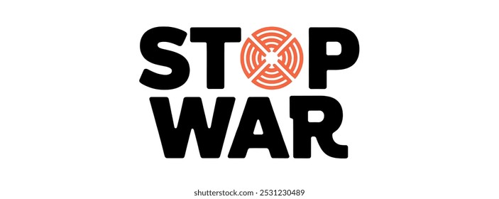 STOP WAR creative banner,minimalistic flat vector illustration,plain background