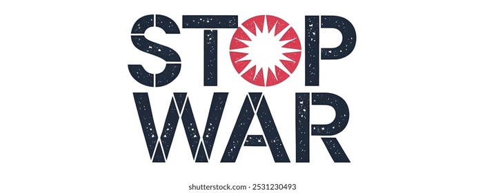 STOP WAR creative banner,minimalistic flat vector illustration,plain background