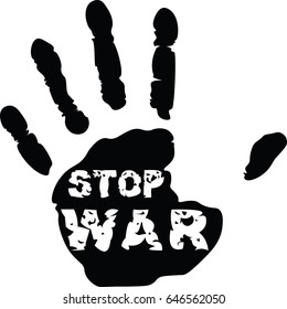 Stop War Hand Sign Vector