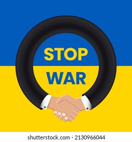 Stop War. Handshake. Peace concept. Vector illustration