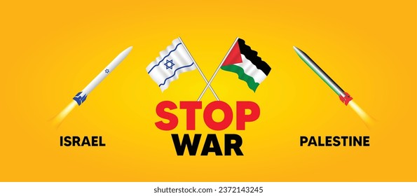 stop war Israel Palestine  war vector poster illustration