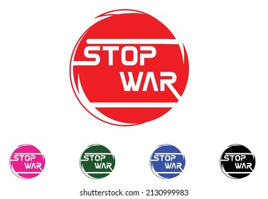 STOP WAR letter logo and icon design template