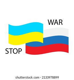 Stop war. No war. poster with yellow stop war russia ukraine for concept design. Vector illustration. stock image.