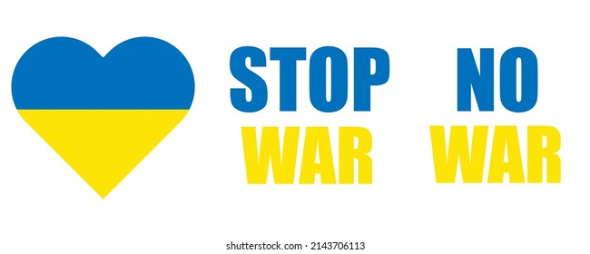 Stop WAR No War in Ukraine. peace in Ukraine concept. Vector Illustration.