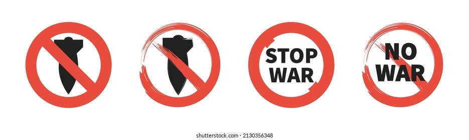 Stop war. No war in Ukraine. Vector illustration. EPS 10.