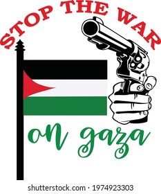 stop the war on gaza typography t-shirt design