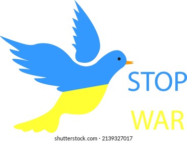 Stop war on white background