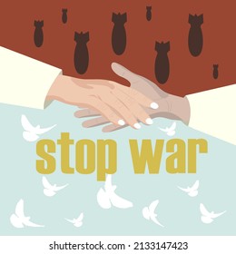 Stop war poster. The concept of peace on the planet. Vector illustration.