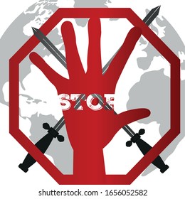 Stop war poster. Prottest concept - Vector Illustration